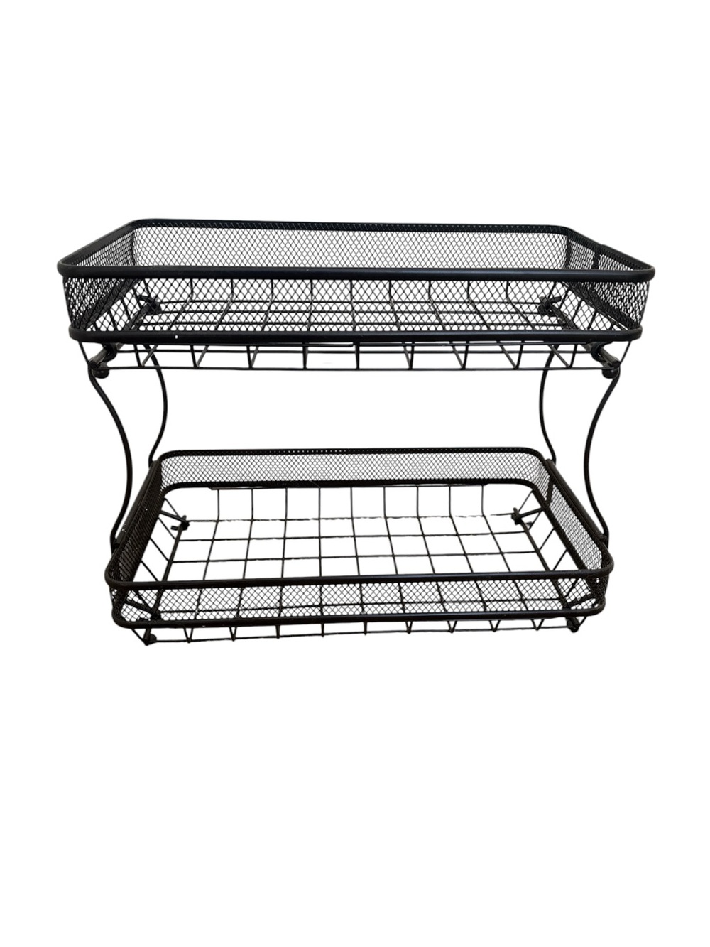 Two-Tier Black Metal Counter Organizer